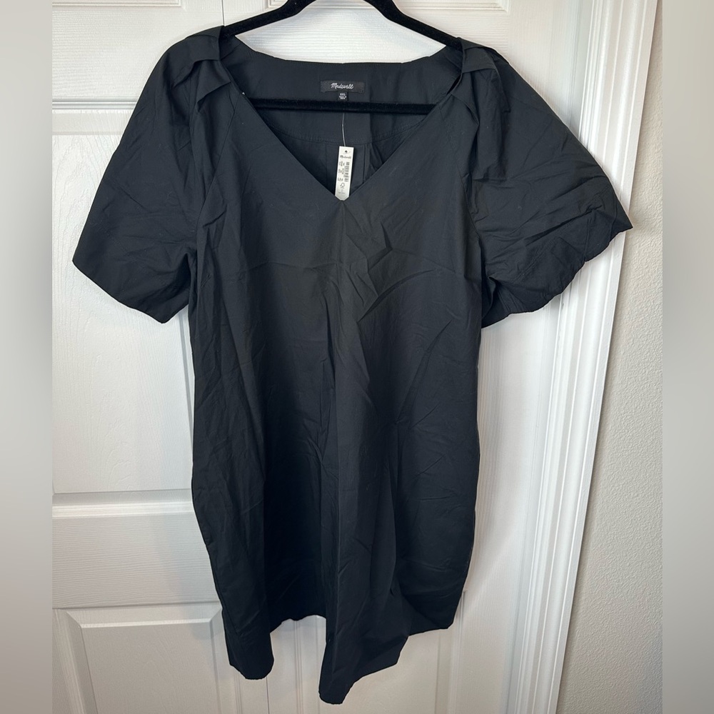 NWT Madewell V-neck Poplin Mini Shirt Dress with Pockets sz. XXL - Picture 6 of 8